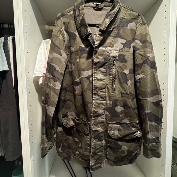 Express Green and Brown Military Field Jacket - Picture 1 of 3